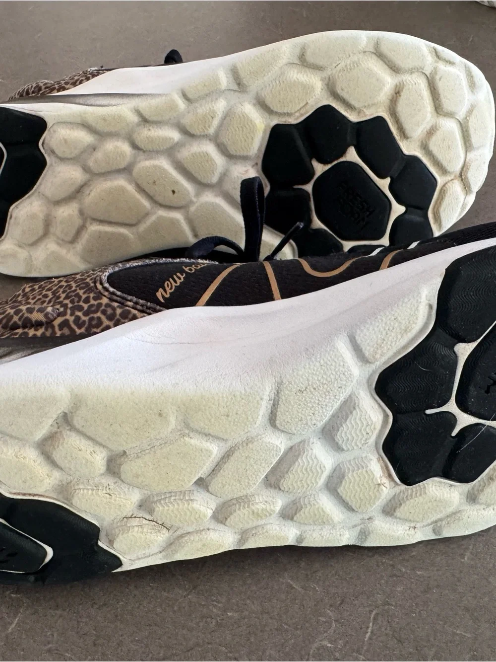 New Balance Black Sneakers with Leopard Print Accents
